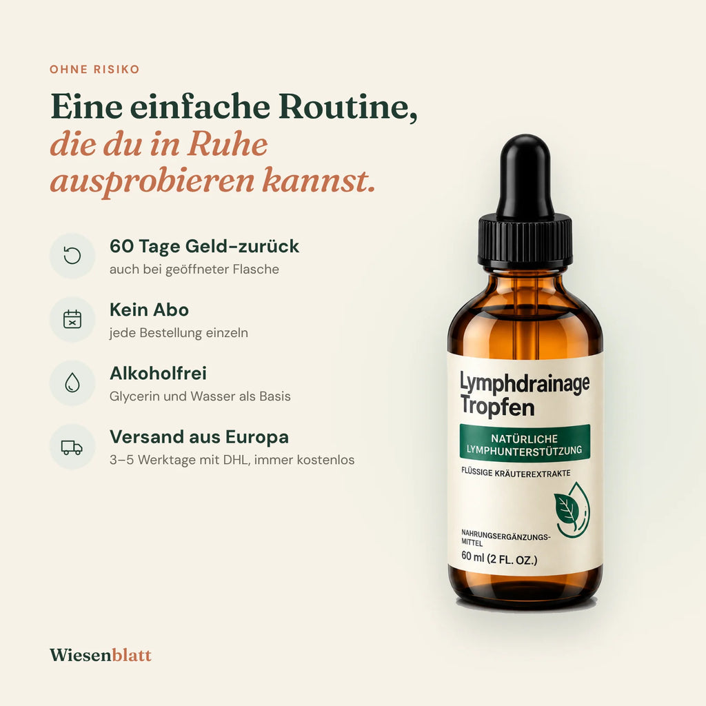 Wiesenblatt Flasche: 60 Tage Geld-zurück, kein Abo, alkoholfrei, Versand aus Europa